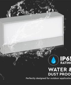 LED Φωτιστικό Απλίκα Up-Down 12W V-TAC Γκρι Αδιάβροχο IP65 Θερμό 3000Κ – 218242