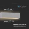 LED Φωτιστικό Απλίκα Up-Down 12W V-TAC Γκρι Αδιάβροχο IP65 Θερμό 3000Κ – 218242