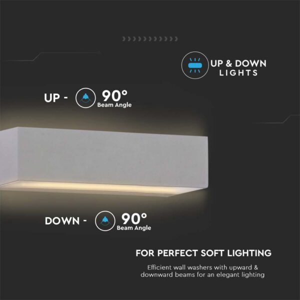 LED Φωτιστικό Απλίκα Up-Down 12W V-TAC Γκρι Αδιάβροχο IP65 Θερμό 3000Κ – 218242