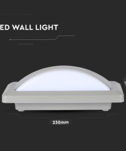 LED Φωτιστικό Απλίκα 12W V-TAC Γκρι Αδιάβροχο IP65 Ψυχρό 6400K – 218247