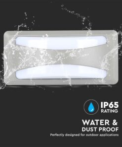 LED Φωτιστικό Απλίκα 12W V-TAC Γκρι Αδιάβροχο IP65 Ψυχρό 6400K – 218247