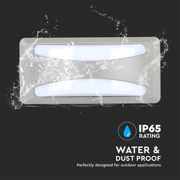 LED Φωτιστικό Απλίκα 12W V-TAC Γκρι Αδιάβροχο IP65 Ψυχρό 6400K – 218247