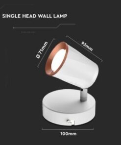 LED επιτοίχιο φωτιστικό 6W 3000K θερμό λευκό με λευκό σώμα V-TAC – 218250