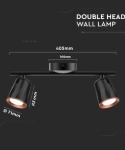 LED επιτοίχιο/οροφής φωτιστικό 12W 3000K θερμό λευκό με μαύρο σώμα V-TAC – 218255