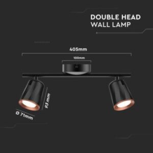 LED επιτοίχιο/οροφής φωτιστικό 12W 3000K θερμό λευκό με μαύρο σώμα V-TAC – 218255