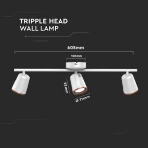 LED επιτοίχιο/οροφής φωτιστικό 18W 3000K θερμό λευκό με λευκό σώμα V-TAC – 218258