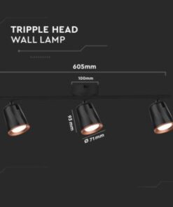 LED επιτοίχιο/οροφής φωτιστικό 18W 3000K θερμό λευκό με μαύρο σώμα V-TAC – 218259