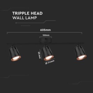 LED επιτοίχιο/οροφής φωτιστικό 18W 3000K θερμό λευκό με μαύρο σώμα V-TAC – 218259