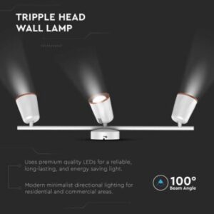 LED επιτοίχιο/οροφής φωτιστικό 18W 4000K φυσικό λευκό με λευκό σώμα V-TAC – 218260