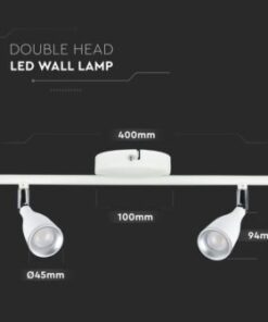 LED επιτοίχιο/οροφής φωτιστικό 9W 3000K θερμό λευκό με λευκό σώμα V-TAC – 218266
