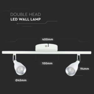 LED επιτοίχιο/οροφής φωτιστικό 9W 3000K θερμό λευκό με λευκό σώμα V-TAC – 218266
