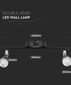 LED επιτοίχιο/οροφής φωτιστικό 9W 3000K θερμό λευκό με μαύρο σώμα V-TAC – 218269