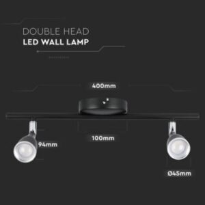 LED επιτοίχιο/οροφής φωτιστικό 9W 3000K θερμό λευκό με μαύρο σώμα V-TAC – 218269