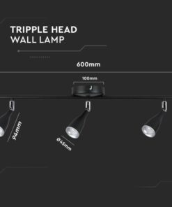 LED επιτοίχιο/οροφής φωτιστικό 13.5W 3000K θερμό λευκό με μαύρο σώμα V-TAC – 218271