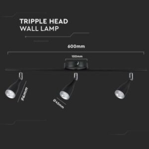 LED επιτοίχιο/οροφής φωτιστικό 13.5W 4000K φυσικό λευκό με μαύρο σώμα V-TAC – 218273