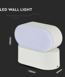 LED απλίκα 5W αρχιτεκτονικού φωτισμού 4000K φυσικό λευκό λευκό σώμα περιστρεφόμενο V-TAC – 218287