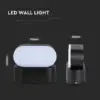 LED Φωτιστικό Τοίχου Περιστρεφόμενο 5W V-TAC Μαύρο IP65 Θερμό 3000Κ – 218288