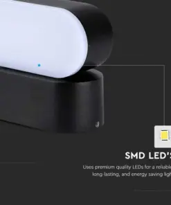 LED Φωτιστικό Τοίχου Περιστρεφόμενο 5W V-TAC Μαύρο IP65 Θερμό 3000Κ – 218288