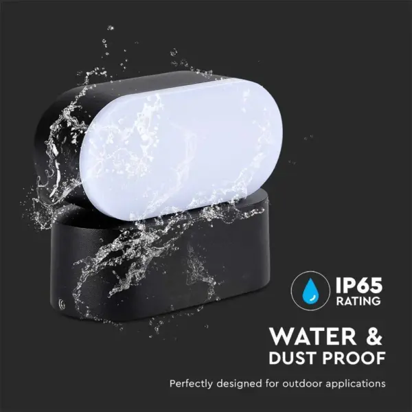LED Φωτιστικό Τοίχου Περιστρεφόμενο 5W V-TAC Μαύρο IP65 Θερμό 3000Κ – 218288