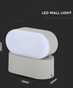 LED απλίκα 5W αρχιτεκτονικού φωτισμού 4000K φυσικό λευκό γκρι σώμα περιστρεφόμενο V-TAC – 218291