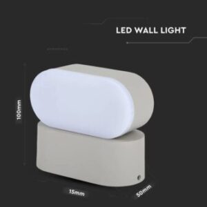 LED απλίκα 5W αρχιτεκτονικού φωτισμού 4000K φυσικό λευκό γκρι σώμα περιστρεφόμενο V-TAC – 218291