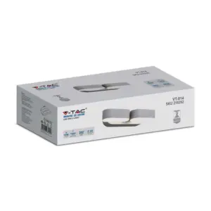 Φωτιστικό Τοίχου Περιστρεφόμενο 10W V-TAC Γκρι Αδιάβροχο IP65   Φυσικό  4000Κ – 218292