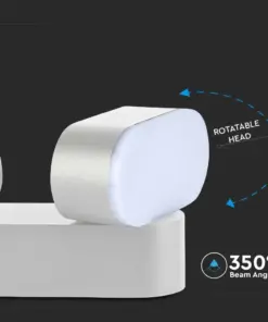 Φωτιστικό Τοίχου Περιστρεφόμενο 10W V-TAC Γκρι Αδιάβροχο IP65 Φυσικό 4000Κ – 218292