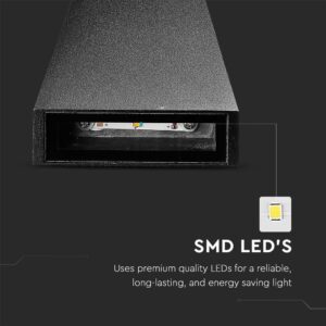LED Φωτιστικό Τοίχου 4W V-TAC Μαύρο Αδιάβροχο IP65 Φυσικό 4000Κ – 218298