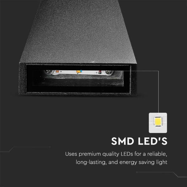 LED Φωτιστικό Τοίχου 4W V-TAC Μαύρο Αδιάβροχο IP65 Φυσικό 4000Κ – 218298