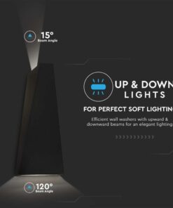 LED Φωτιστικό Τοίχου 4W V-TAC Μαύρο Αδιάβροχο IP65 Φυσικό 4000Κ – 218298