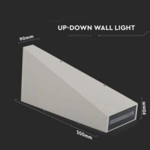 LED απλίκα 6W αρχιτεκτονικού φωτισμού 4000K φυσικό λευκό γκρι σώμα V-TAC – 218300