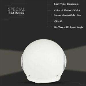 LED απλίκα 6W αρχιτεκτονικού φωτισμού 4000K φυσικό λευκό λευκό σώμα στρογγυλό V-TAC – 218302