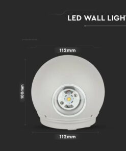 LED απλίκα 4W αρχιτεκτονικού φωτισμού 4000K φυσικό λευκό γκρι σώμα στρογγυλό V-TAC – 218306
