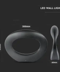 LED Φωτιστικό Τοίχου 9W V-TAC Μαύρο Θερμό Λευκό 3000Κ – 218309