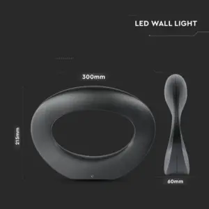 LED Φωτιστικό Τοίχου 9W V-TAC Μαύρο Θερμό Λευκό 3000Κ – 218309