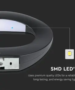 LED Φωτιστικό Τοίχου 9W V-TAC Μαύρο Θερμό Λευκό 3000Κ – 218309