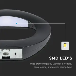 LED Φωτιστικό Τοίχου 9W V-TAC Μαύρο Θερμό Λευκό 3000Κ – 218309