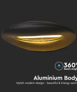 LED Φωτιστικό Τοίχου 9W V-TAC Μαύρο Θερμό Λευκό 3000Κ – 218309