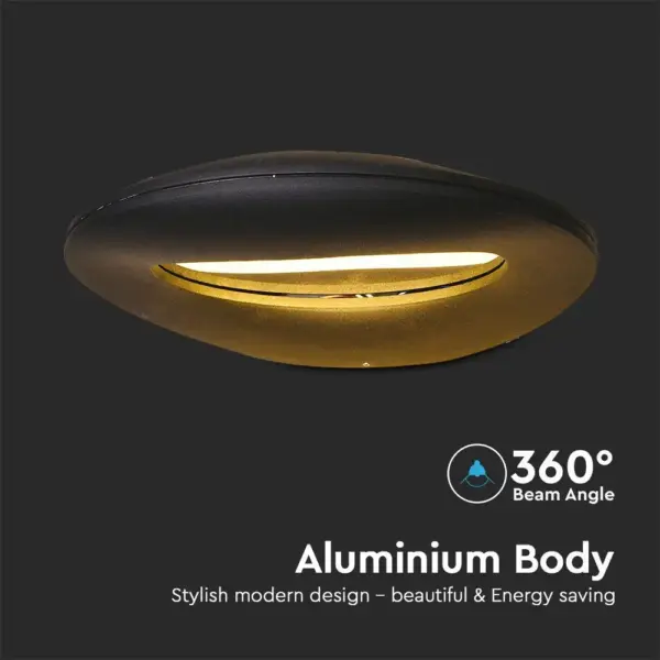 LED Φωτιστικό Τοίχου 9W V-TAC Μαύρο Θερμό Λευκό 3000Κ – 218309