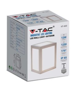 LED αδιάβροχο φωτιστικό 12W IP65 με λευκό σώμα V-TAC 4000K Φυσικό – 218335