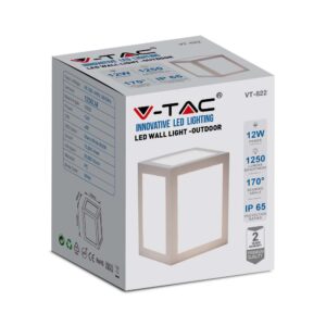 LED αδιάβροχο φωτιστικό 12W IP65 με λευκό σώμα V-TAC 4000K Φυσικό – 218335
