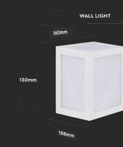 LED αδιάβροχο φωτιστικό 12W IP65 με λευκό σώμα V-TAC 4000K Φυσικό – 218335