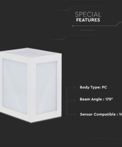 LED αδιάβροχο φωτιστικό 12W IP65 με λευκό σώμα V-TAC 4000K Φυσικό – 218335