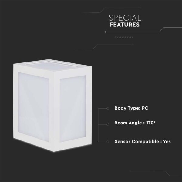 LED αδιάβροχο φωτιστικό 12W IP65 με λευκό σώμα V-TAC 4000K Φυσικό – 218335