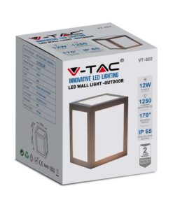 LED Επιτοίχιο Φωτιστικό Εξωτερικού Χώρου Γκρι12W IP65 Θερμό 3000K V-TAC – 218337