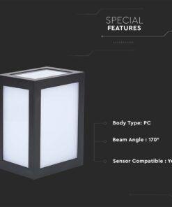 LED αδιάβροχο φωτιστικό 12W IP65 4000K Φυσικό με μαύρο σώμα V-TAC – 218341