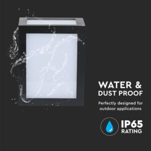 LED αδιάβροχο φωτιστικό 12W IP65 4000K Φυσικό  με μαύρο σώμα V-TAC – 218341