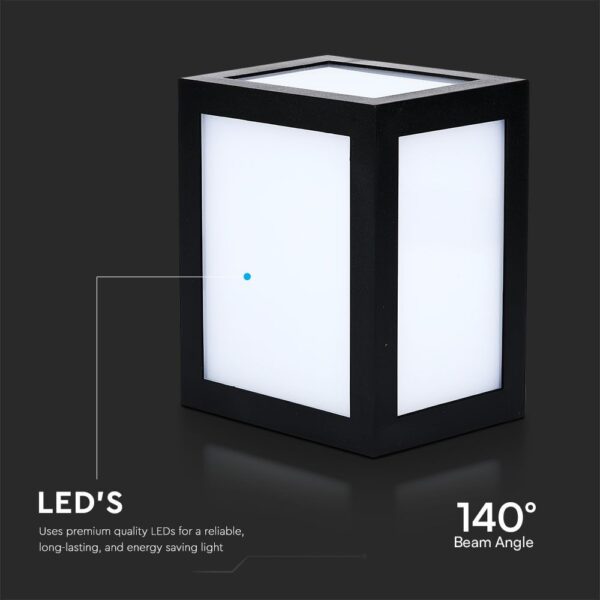 Επιτοίχιο Φωτιστικό LED 12W 6400K IP65 Μαύρου Χρώματος V-TAC – 218342VT