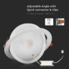LED Φωτιστικό Χωνευτό COB Ρυθμιζόμενο 10W V-TAC PRO Samsung Chip 25° 1040lm Φ95 Θερμό 3000K – 21839