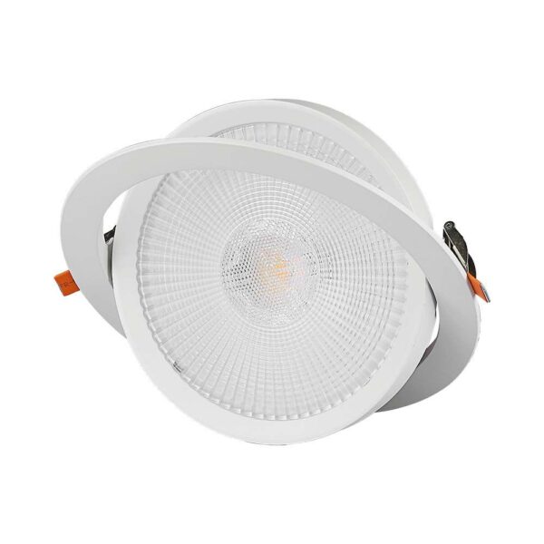 LED Φωτιστικό Χωνευτό COB Ρυθμιζόμενο 10W V-TAC PRO Samsung Chip 25° 1040lm Φ95 Θερμό 3000K – 21839